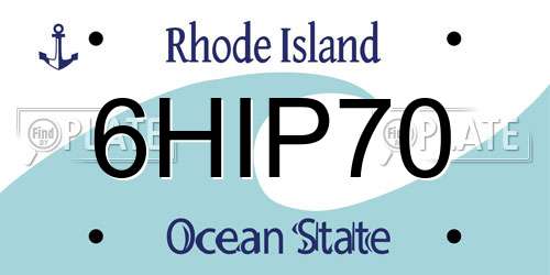 6HIP70 Rhode Island License Plate