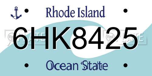 6HK8425 Rhode Island License Plate