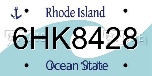 6HK8428 Rhode Island License Plate