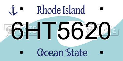 6HT5620 Rhode Island License Plate