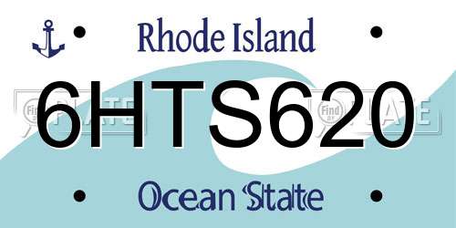 6HTS620 Rhode Island License Plate