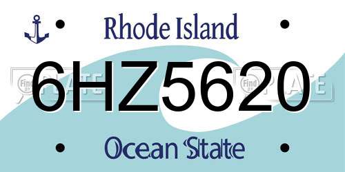 6HZ5620 Rhode Island License Plate