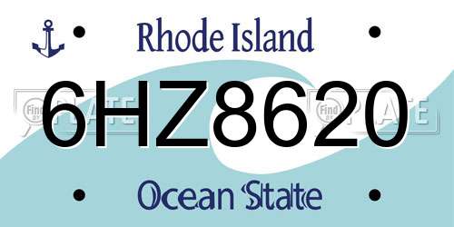 6HZ8620 Rhode Island License Plate