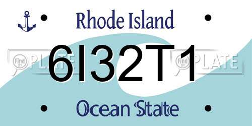 6I32T1 Rhode Island License Plate