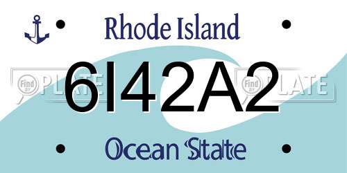 6I42A2 Rhode Island License Plate