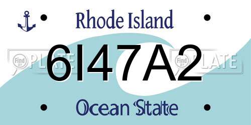 6I47A2 Rhode Island License Plate