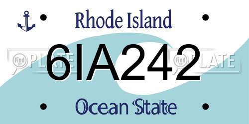 6IA242 Rhode Island License Plate