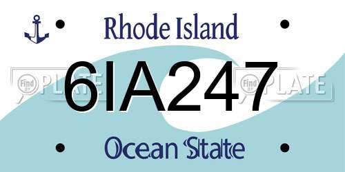 6IA247 Rhode Island License Plate