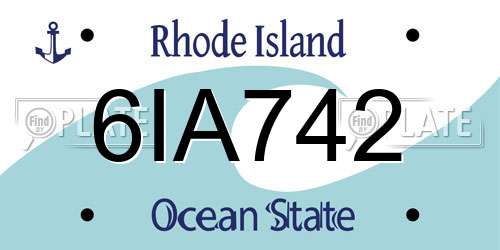 6IA742 Rhode Island License Plate