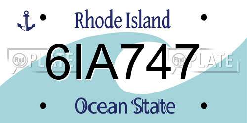 6IA747 Rhode Island License Plate