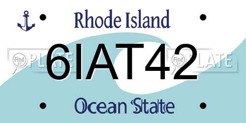 6IAT42 Rhode Island License Plate