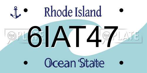 6IAT47 Rhode Island License Plate