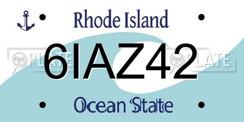 6IAZ42 Rhode Island License Plate