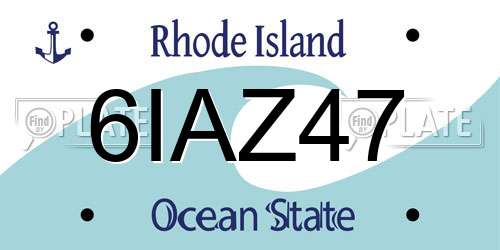 6IAZ47 Rhode Island License Plate