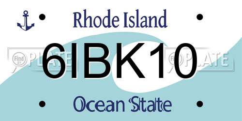 6IBK10 Rhode Island License Plate