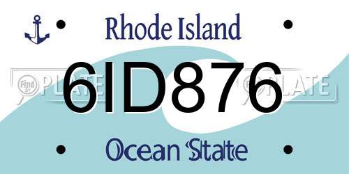 6ID876 Rhode Island License Plate