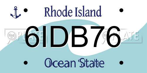 6IDB76 Rhode Island License Plate