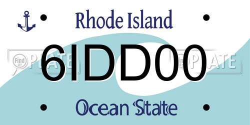 6IDD00 Rhode Island License Plate