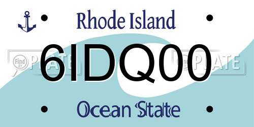 6IDQ00 Rhode Island License Plate