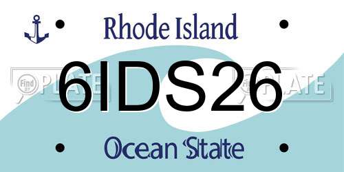 6IDS26 Rhode Island License Plate