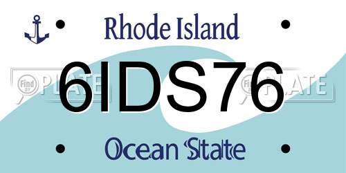 6IDS76 Rhode Island License Plate