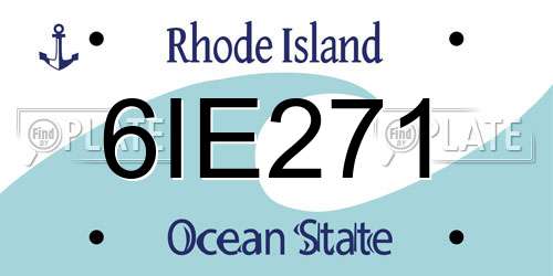 6IE271 Rhode Island License Plate