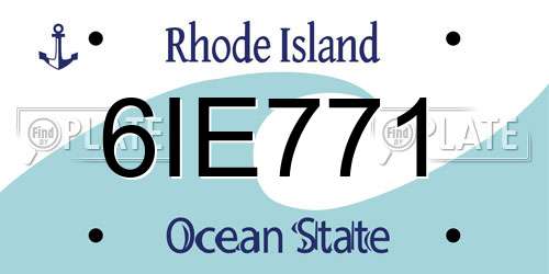 6IE771 Rhode Island License Plate
