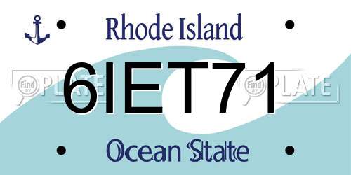 6IET71 Rhode Island License Plate