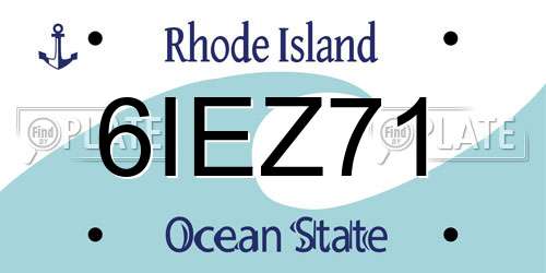 6IEZ71 Rhode Island License Plate