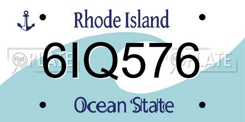 6IQ576 Rhode Island License Plate