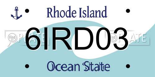 6IRD03 Rhode Island License Plate