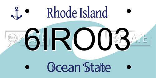 6IRO03 Rhode Island License Plate