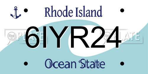 6IYR24 Rhode Island License Plate