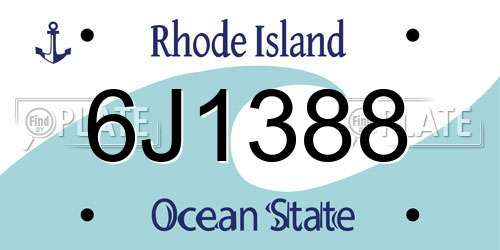 6J1388 Rhode Island License Plate