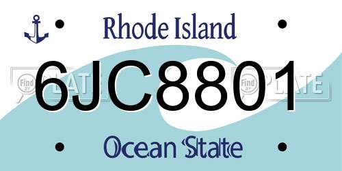 6JC8801 Rhode Island License Plate