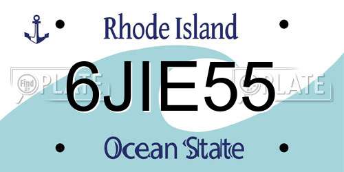 6JIE55 Rhode Island License Plate
