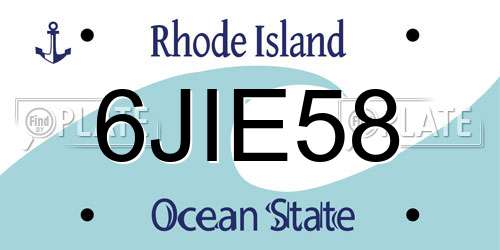 6JIE58 Rhode Island License Plate