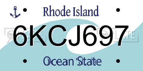 6KCJ697 Rhode Island License Plate