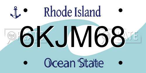 6KJM68 Rhode Island License Plate