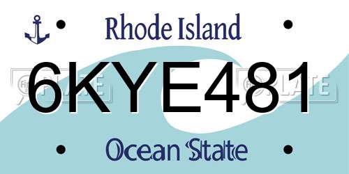 6KYE481 Rhode Island License Plate