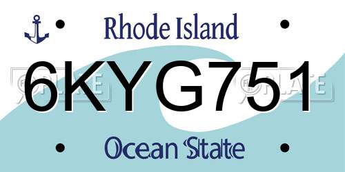 6KYG751 Rhode Island License Plate