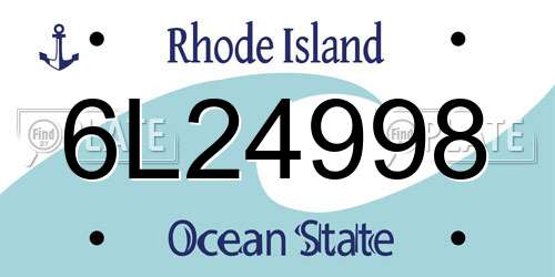 6L24998 Rhode Island License Plate