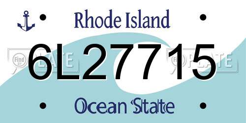 6L27715 Rhode Island License Plate