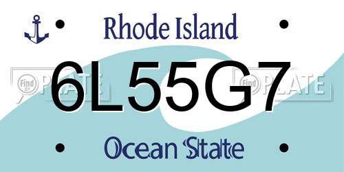 6L55G7 Rhode Island License Plate