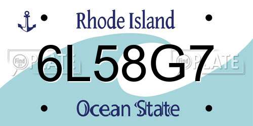 6L58G7 Rhode Island License Plate