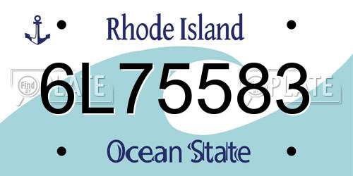6L75583 Rhode Island License Plate