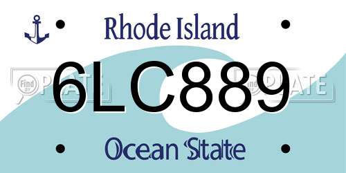 6LC889 Rhode Island License Plate