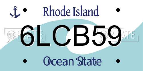 6LCB59 Rhode Island License Plate