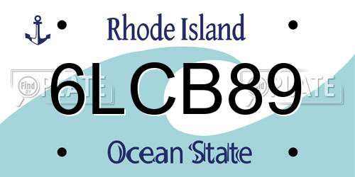 6LCB89 Rhode Island License Plate