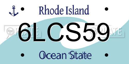 6LCS59 Rhode Island License Plate